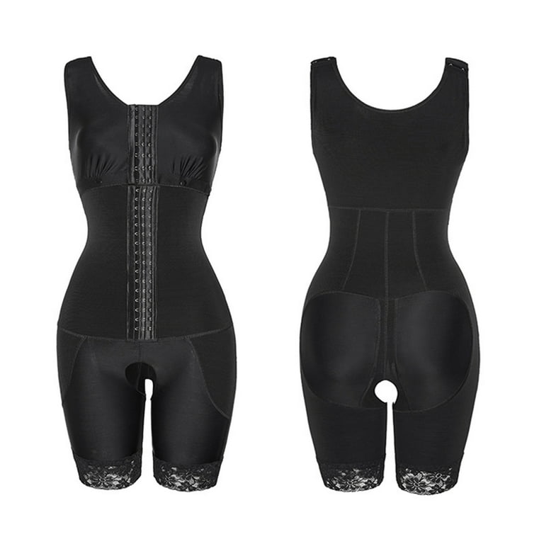 SBYOJLPB Women's Shapewear Women Full Body Suit U-Neck Vest Breasted  Surgeries Lace Stitching Compression Garment Shapewear Bodysuit Black 10(XL)  