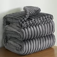 thumbnail image 6 of U by Bedsure Grey Fleece Queen Blanket for Couch - Super Soft Cozy Blankets for Women, Girls, 90x90 inches, 6 of 7