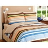 your zone reversible comforter & sham set, brown/santa cruz stripe