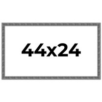 44x24 Frame Silver Black Rustic Sonoma Solid Wood Picture Frame | 1.5 Inch Moulding Width |