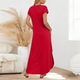 thumbnail image 5 of LIaqionyy Women's Maxi Dress Casual Loose Summer Long Dress Short Sleeve Split Side Dresses with Pockets, 5 of 6