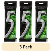 (3 pack) 5 Gum Spearmint Rain Sugar Free Chewing Gum 15 Sticks 3 Pack