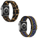 thumbnail image 1 of Lot de 2 bracelets extensibles en boucle solo compatibles avec les bracelets Apple Watch 42 mm 44 mm 45 mm, élastiques tressés extensibles réglables en nylon pour femme et homme pour iWatch Series 7/6/5/4/3/2/1 SE (sans mesa). Rojo Verde, 1 of 5