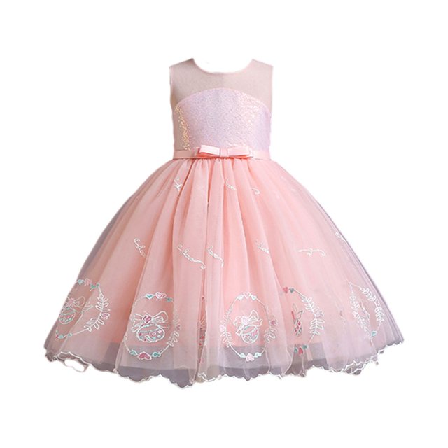Yuyuzo Robe Florale pour Bébé Fille Nœud Papillon Robe de Princesse Mariage Robe de Fête d'Anniversaire en Tulle Superposé