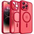 thumbnail image 1 of Magnetic Case for iPhone 16 Pro Max with Full Camera Protection [Compatible with Magsafe] [Translucent Matte] Protective Phone Case, Hot Pink,Red, 1 of 5