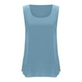thumbnail image 6 of qucoqpe Womens Cotton Linen Tank Tops Summer Fashion Crew Neck Sleeveless Flowy Shirts Summer Tunic Blouse, 6 of 8