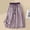 Purple, variant on WWV Womens Skirts Elastic Waist Flowy Swing Layered Cotton Linen Skirt Dress with Drawstring Summer Solid Color Vintage Ladies Loose Fit Birthday Party Skirt Green L