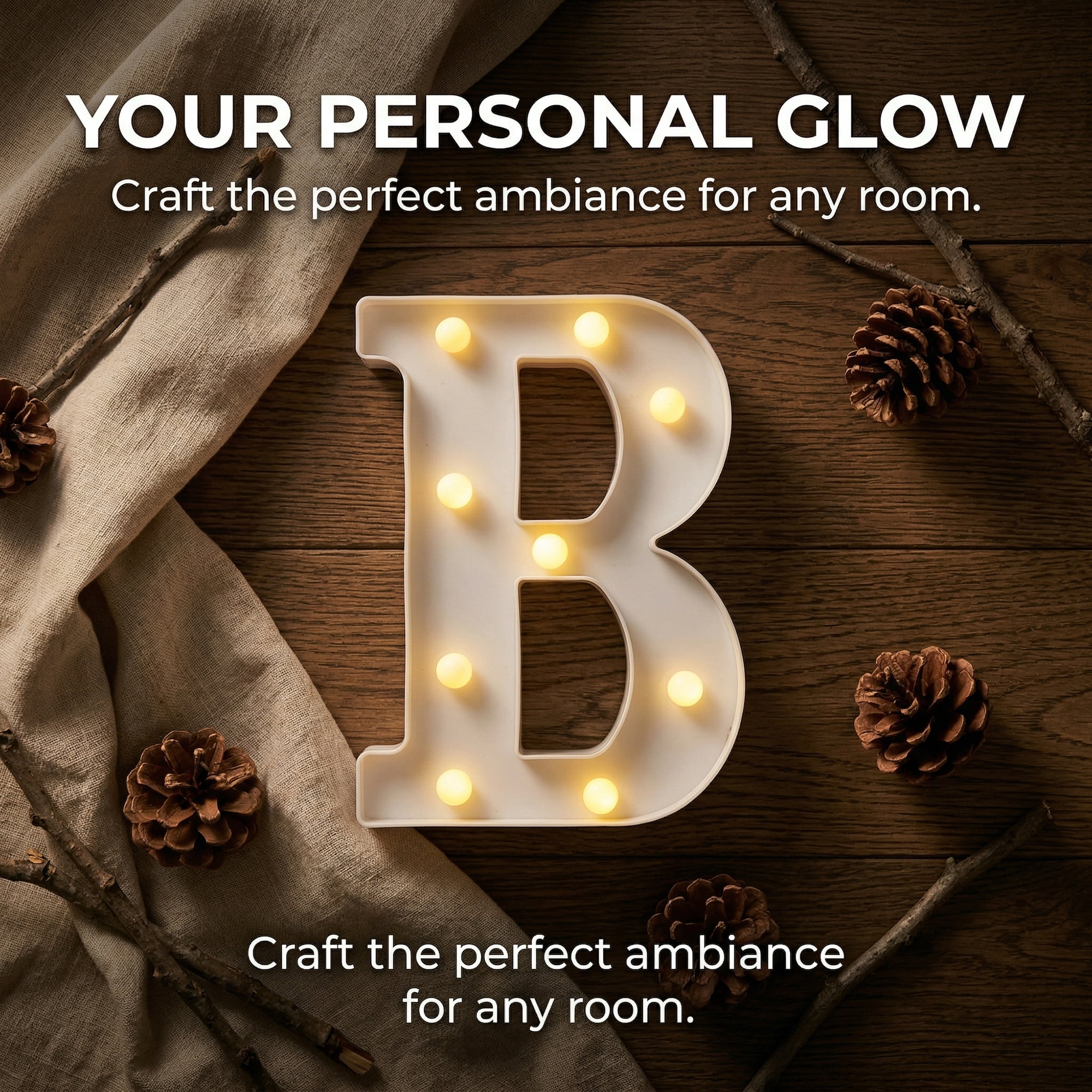 Unique Bargains Marquee Letters With Lights LED Light Up Signs Letter B 6.5"L x 1.5"W x 8.5"H