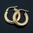 thumbnail image 3 of KoolJewelry 14k Yellow Gold Thick Polished Hoop Earrings (4x10 mm), 3 of 6