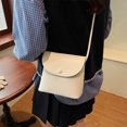 thumbnail image 1 of Bolso de hombro para mujer, bolso de mano tipo mensajero | Bolso casual cruzado | Correa ajustable | Cuero PU | Compatible con cartera, teléfono, llaves | Blanco, negro, marrón, café | 17x16x8 cm, 1 of 6