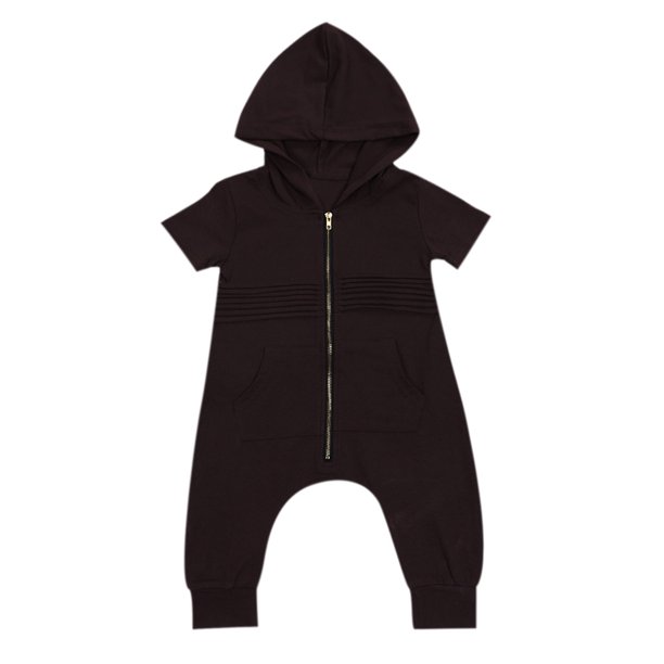 Mameluco De Manga Corta Con Capucha Y Bolsillo Con Cremallera Para Bebés Recién Nacidos (90 Cm) -150472.03 Likrtyny Mujer