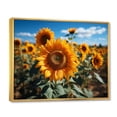thumbnail image 2 of Designart "Sunflowers landscape Vibrant Yellow II" Floral Floater Framed Canvas Print, 2 of 7
