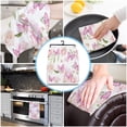 thumbnail image 5 of Flowers Butterfly Pink Microfiber Towel Absorbent Kitchen Cleaning Cloth Dish Towel Household Cleaning Towel, 5 of 7