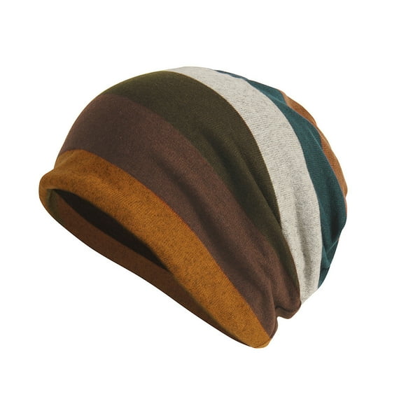 Trayknick Unisex Striped Slouchy Baggy Beanie Hat Warm Autumn Winter Hip Hop Skull Cap