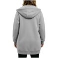 thumbnail image 7 of thefmos Women's Plus Size Hooded Zip Up Sweatshirt Long Length Solid Color Casual Coat Fashion Fall Winter Outfit, Gray 4XL, 7 of 7