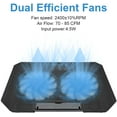 thumbnail image 2 of Laptop Cooling pad Cooler Stand Fan for 11-15.6 Inch Gaming Notebooks, 2 Turbine Fans,4 Angle Adjustable (Black), 2 of 4