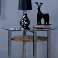 thumbnail image 3 of Furniture of America Barker Industrial Glass Top End Table in Black Chrome, 3 of 4