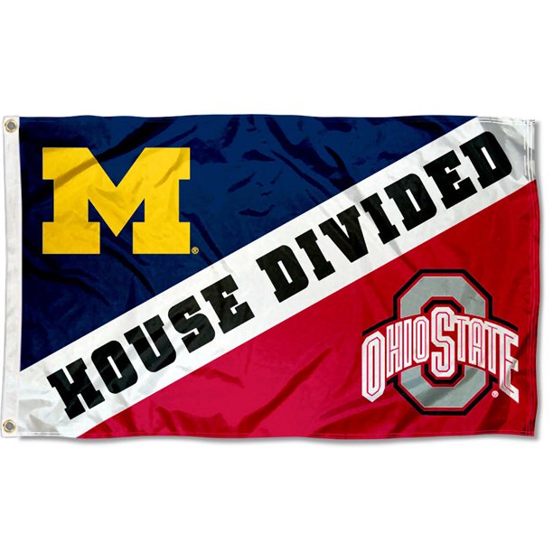 NCAA Michigan vs. Ohio State House Divided 3x5 Flag