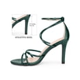 thumbnail image 2 of BLISSFUL STEP Stiletto Heel Strappy Straps Open Toe Sandals for Women Green 6, 2 of 6