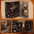 thumbnail image 3 of 3D Wooden Puzzle Bookends Miniature House Kit, DIY Toy House Kit,Mini Model for Bookshelf Insert Decor for Adults Teens, 3 of 6