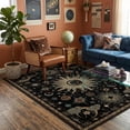 thumbnail image 5 of Hovilon Vintage Sun Moon Star Area Rug Black Base Boho Astrology Floor Mat, Soft Crystal Velvet Non-Slip Washable Indoor Carpet for Living Room Bedroom, 120x180 cm, 5 of 5