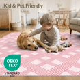 thumbnail image 4 of ODIKA 5'x7' Washable Area Rug Non-Slip, Low Pile, Stain Resistant Geometric Blush Trellis Solid Shaggy Look Minimalist Pink Interlocking Refined for Guest Room, Lounge, Apartment, 4 of 7