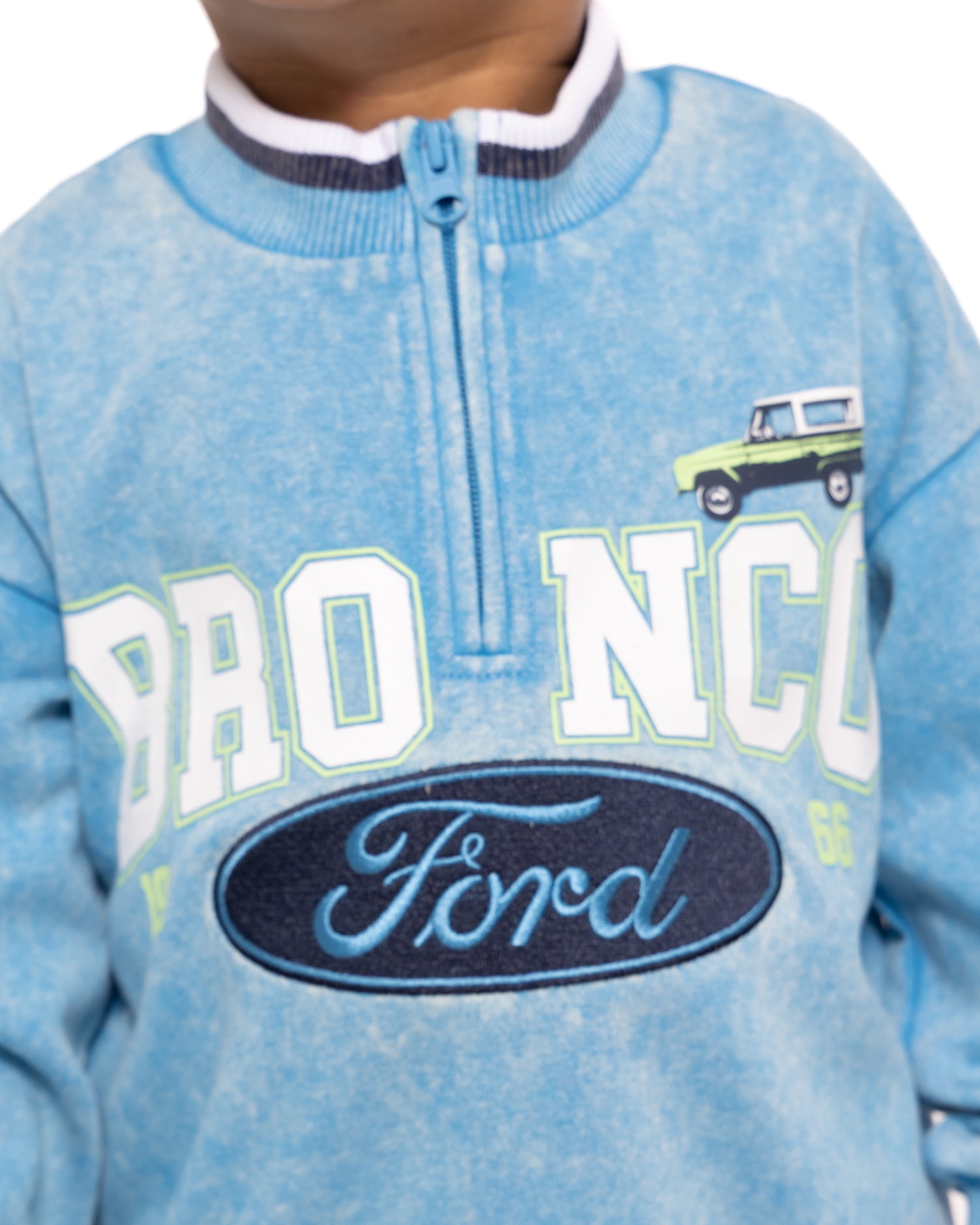 Ford Bronco Toddler Boys Quarter Zip Pullover and Pants Set, 2-Piece, Sizes 12M-5T
