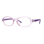 Kids Narrow Oval Plastic 100% Blue Light Flitering Computer Glasses Purple