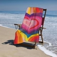 thumbnail image 4 of Rainbow Retro Heart Printed Microfiber Sand Free Pool Towel Lightweight Oversized Quick Dry Absorbent Compact Travel Must Have for The Swimming Summer Cruise Ship Essentials, 4 of 8