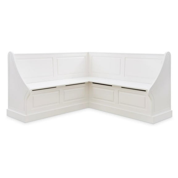 Riverbay Furniture Wood Corner Breakfast Nook in White