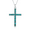 Turquoise, variant on Women's Platinum over Sterling Silver Created Turquoise Cross Necklace