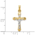thumbnail image 3 of 14K Two-Tone Inri Hollow Crucifix Pendant (29 X 14) Made In United States xr315, 3 of 5