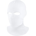 thumbnail image 1 of 2-Hole Knitted Full Face Cover Ski Neck Gaiter, Winter Balaclava Warm Knit Beanie for Outdoor Sports, 1 of 14