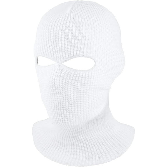 2-Hole Knitted Full Face Cover Ski Neck Gaiter, Winter Balaclava Warm Knit Beanie for Outdoor Sports