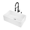 Vigo AllinOne 30" Matte Stone Farmhouse Kitchen Sink and Edison Matte