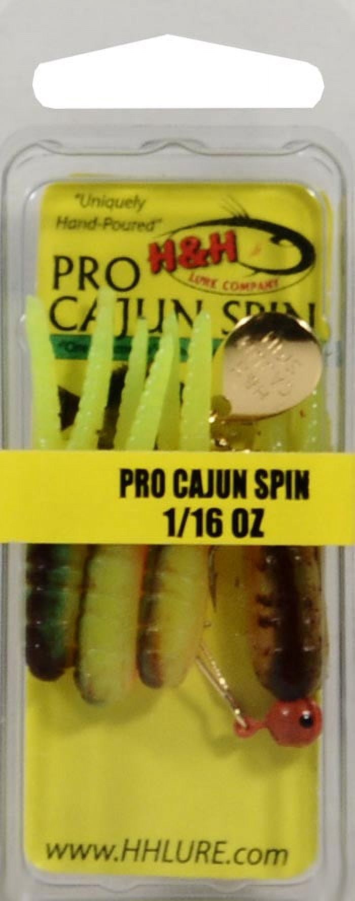 H&H Pro Cajun Grub Spin Spinner Bait, Chartreuse Crawfish, 1/16 oz