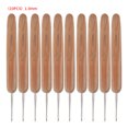 thumbnail image 1 of Ganchos de ganchillo, mango de bambú, agujas de coser, herramientas de bordado, una sola cabeza, 1,0 mm 10 Piezas Eigraketly HA006418-03, 1 of 6