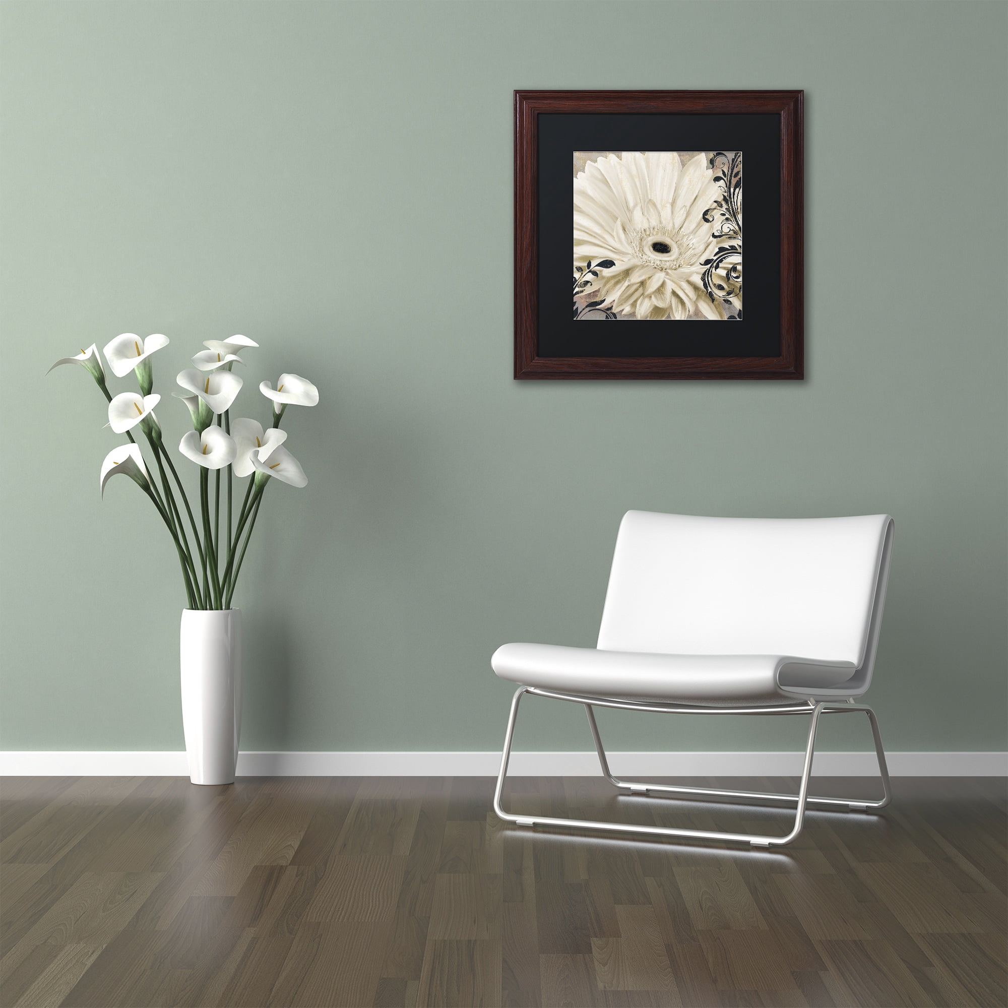 Trademark Fine Art "Winter White I" Canvas Art by Color Bakery Black Matte, Wood Frame