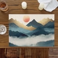 thumbnail image 4 of Abstract Sun Mountain Scenery Placemats Set of 4,Wipeable Washable Table Mats for Dining Tables, Retro Gradient Art on Linen Place Mats for Kitchen Event Party Tabletop Decor, 4 of 9