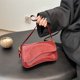 thumbnail image 3 of Bolso PU cuero de cuero casual sillín retro cita cita de trabajo de trabajo rojo, 3 of 9