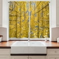 thumbnail image 2 of Ambesonne Yellow and Blue Kitchen Curtains, Aspen Trees, 55"x39", Yellow, 2 of 3