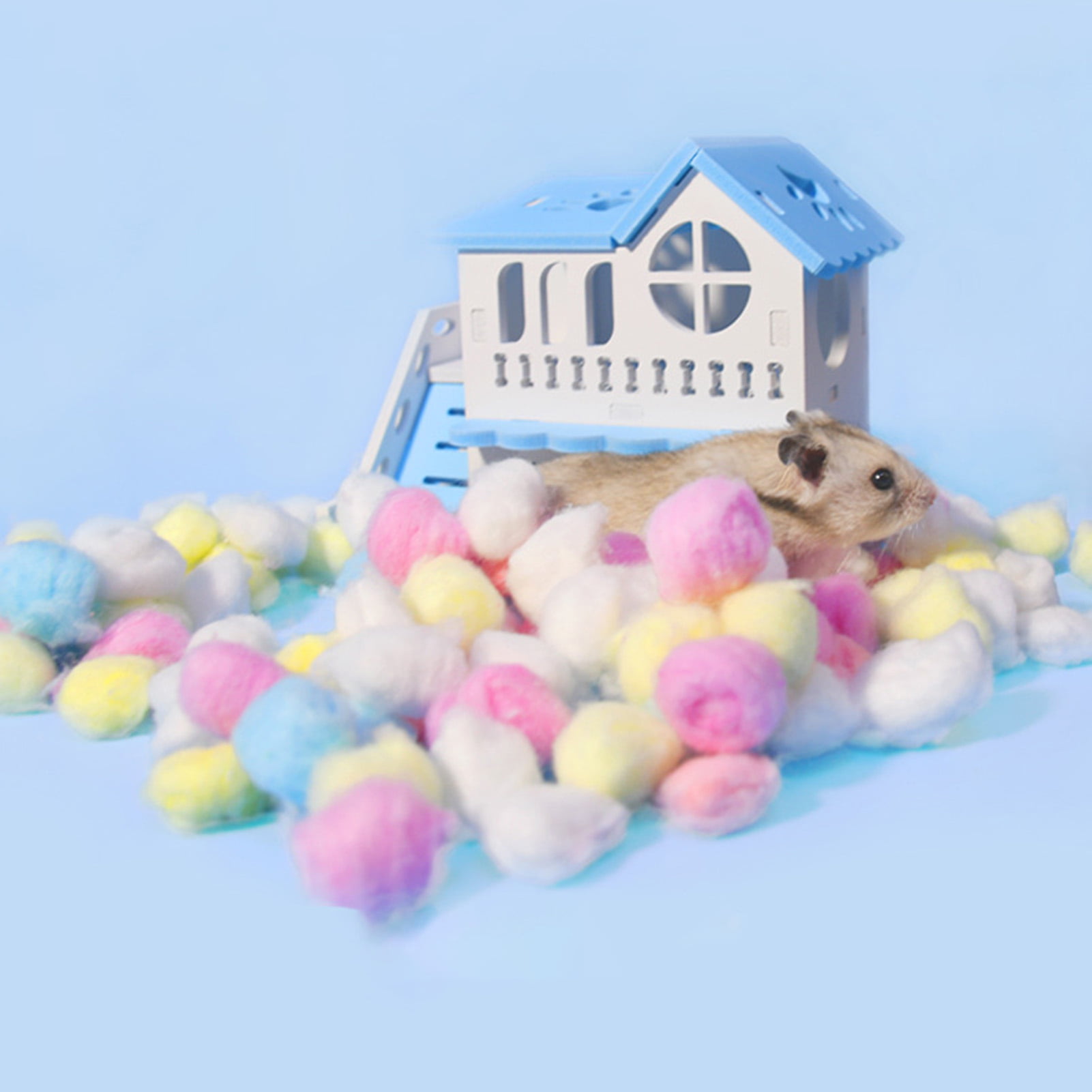 100Pcs/Bag Soft Colorful Winter Keep Warm Cotton Ball Cute Cage House  Filler Supply For Hamster Rat Mouse Small Animals Supplies