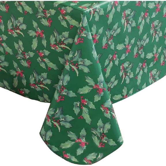 Tablecloth Christmas Pattern Polyester Table Cloth Spill Proof Dust-Proof Wrinkle Resistant Table Cover for Kitchen Dining Tabletop Decoration