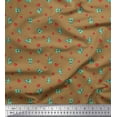 thumbnail image 1 of Soimoi Moss Georgette Fabric Heart & Pizza Slice Food Print Sewing Fabric Yard 42 Inch Wide, 1 of 3