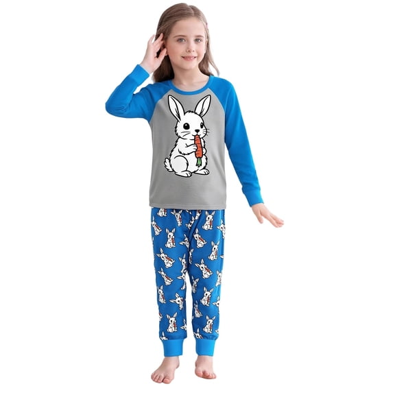 RMGVDSD Little Boy Clothes Easter Bunny Egg Print Pajamas Long Sleeve Tops And Pants Cozy Sleepwear For Boys Girls Holiday Matching Outfits Kids Clothing Sets