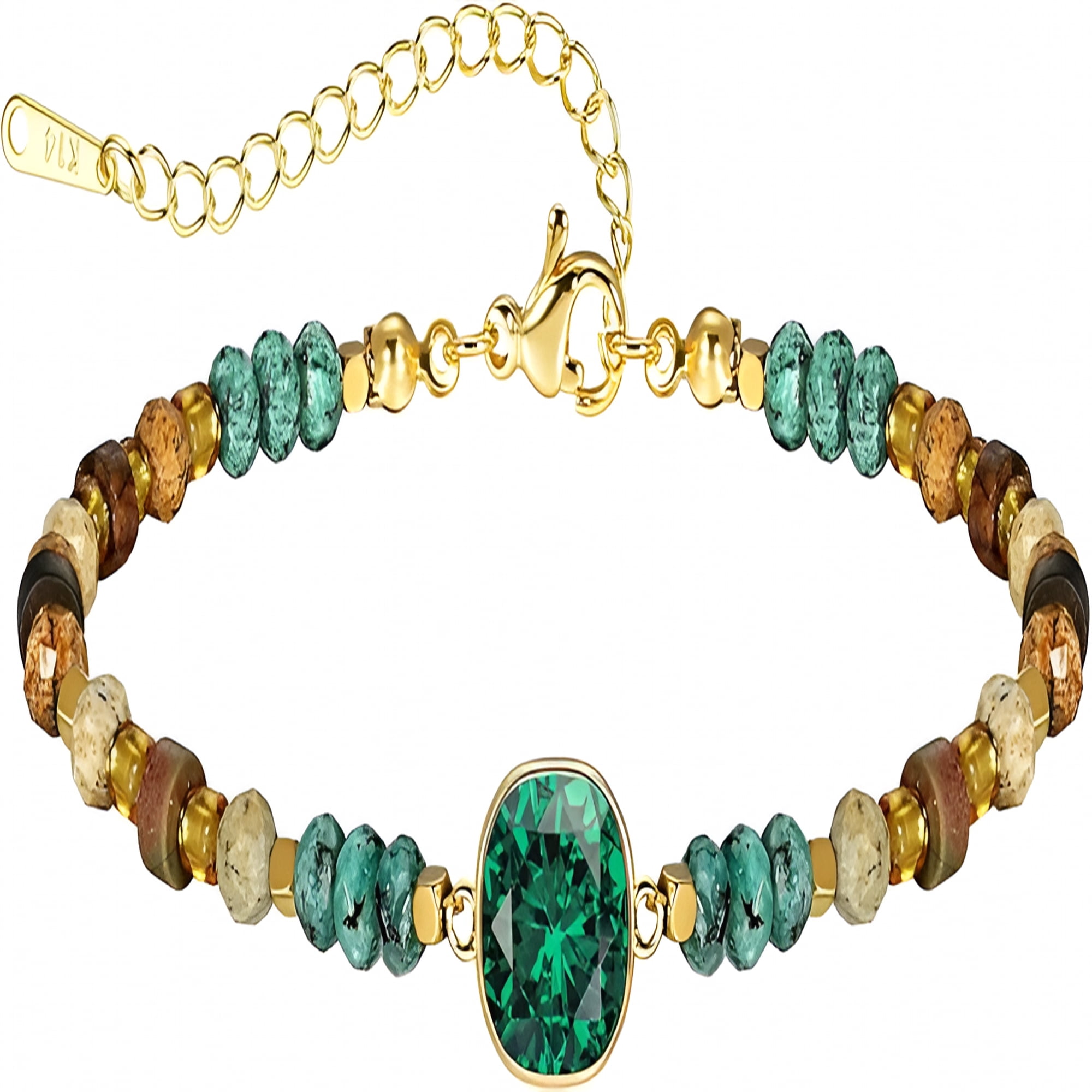 DESIGNICE 2026 New Birthstone Bracelets for Women Girls-Dainty Gold Beaded Bracelets for Women with 12 Month Cushion Birthstone Pendant Friendship Bridesmaid Birthday Gifts for Women Jewelry Gifts