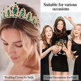 thumbnail image 4 of Tiara Atoden Green con forma de corona de cumpleaños y banda de reina para niñas, 4 of 7
