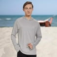 thumbnail image 6 of Pack of 3 Men's Long Sleeve Rashguard Hoodie UPF50+ Shirt Rash Guard Fishing Clothing UV Sun Protection Surfing Swimming Running, 6 of 7