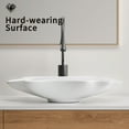 thumbnail image 3 of 24x13 Inch Shell Shape Above Counter Bathroom Vessel Sink, White Ceramic Vanity Bowl, 3D Ocean-Inspired Design, Pre-Installed Drain, No Faucet Hole, 3 of 6