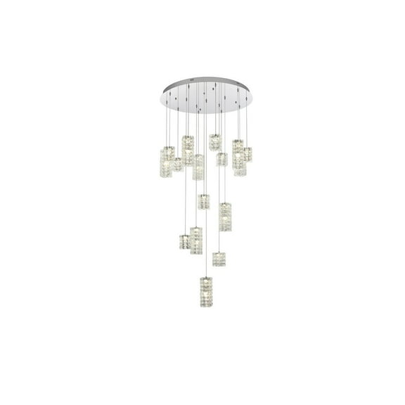 Elegant Lighting Aston 32 Inch Led Pendant In Chrome